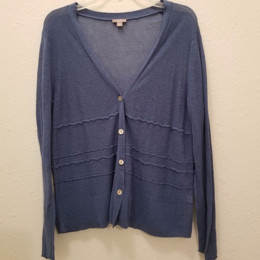 J. Jill Large blue all Cotton Sweater Periwinkle Denim